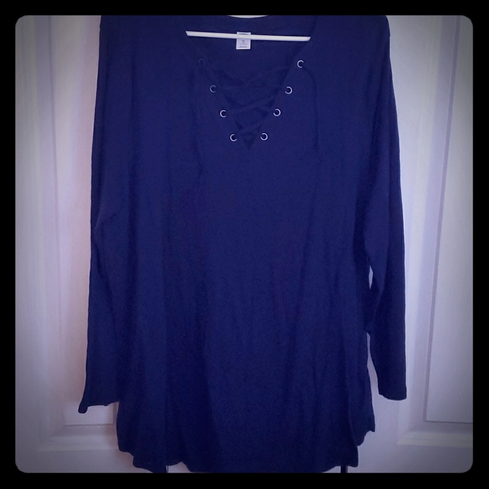 XL tall navy blue long sleeve top